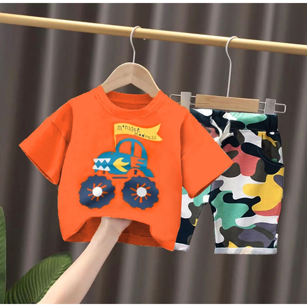 PROMO-SETELAN ANAK BAJU ANAK 1-5 TRUCK ARMY DINO SETELAN ANAK LAKI-LAKI PAKAIAN ANAK LAKI-LAKI KAOS ANAK LAKI-LAKI BAJU ANAK TERBARU