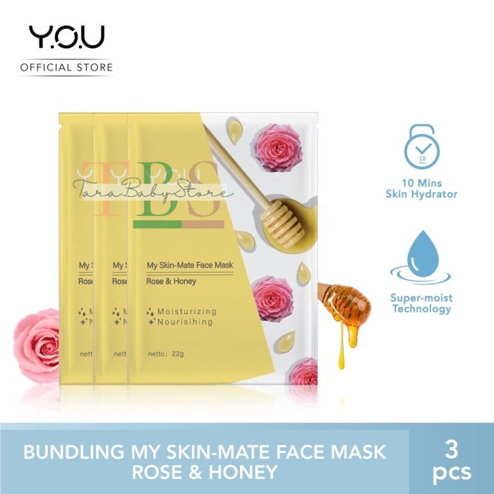 BEST SELLER My Skin-Mate Face Mask 3 in 1 by You Makeups - Honey&amp; Rose TBS