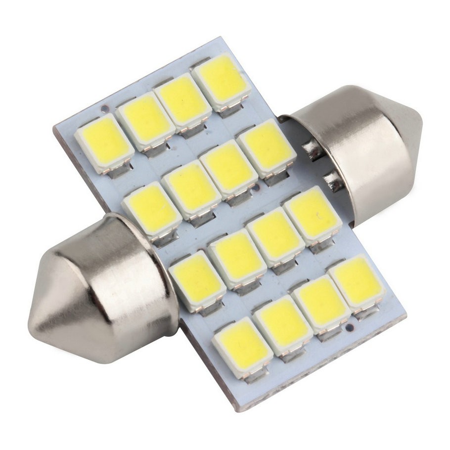 Lampu Interior Mobil LED Super White OMRS5UWH 31mm Festoon 16 SMD 1210 - 2PCS - White