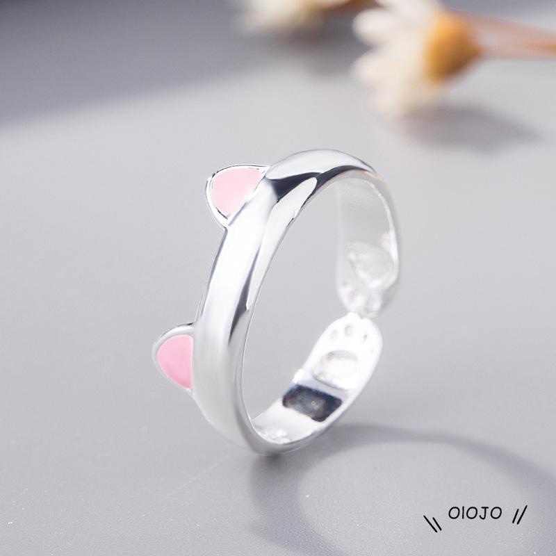 【COD】Cincin Terbuka Adjustable Model Telinga Kucing Simpel Untuk Wanita