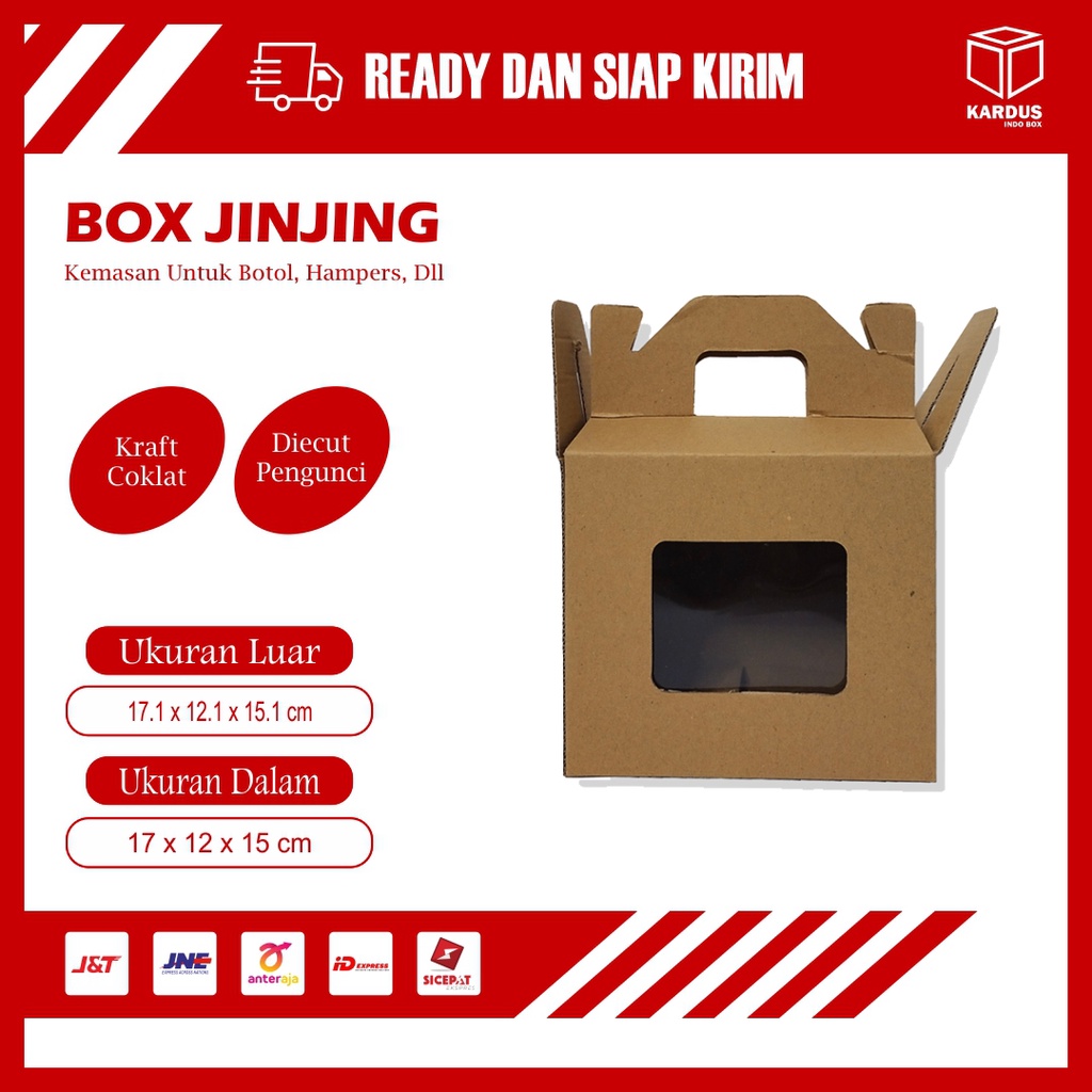 

KARDUS / BOX JINJING GLASS JAR SIZE 17 X 12 X 15 CM - BISA CUSTOM SABLON PRINTING