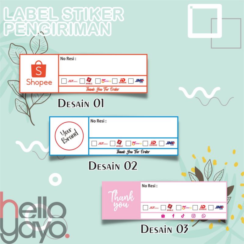 

STIKER LABEL RESI PENGIRIMAN OLSHOP