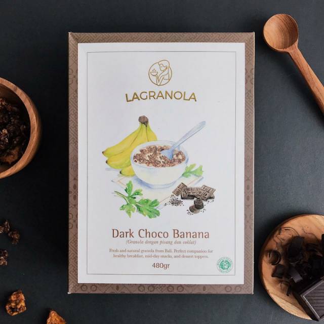 

granola dark choco dan banana