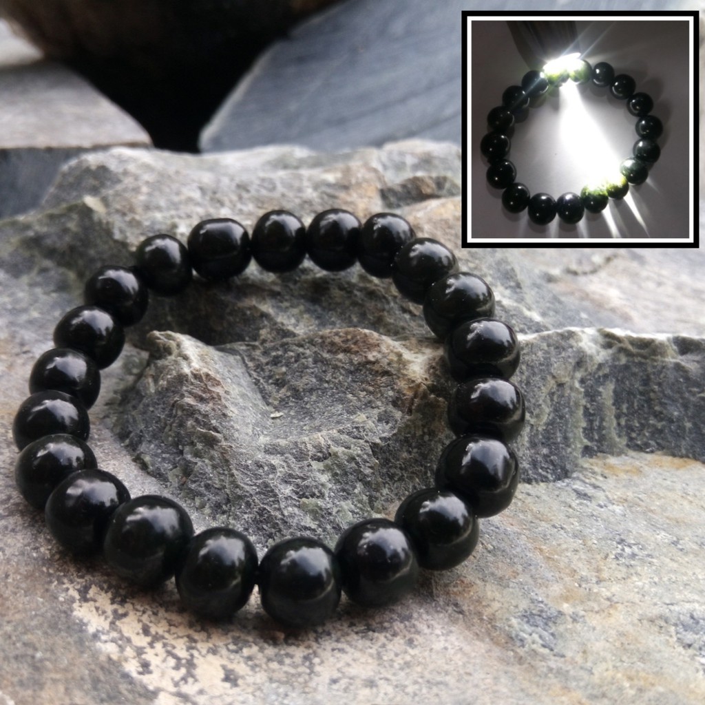 Promo Gelang Natural Giok Black Jade Aceh Terapi Size 9mm