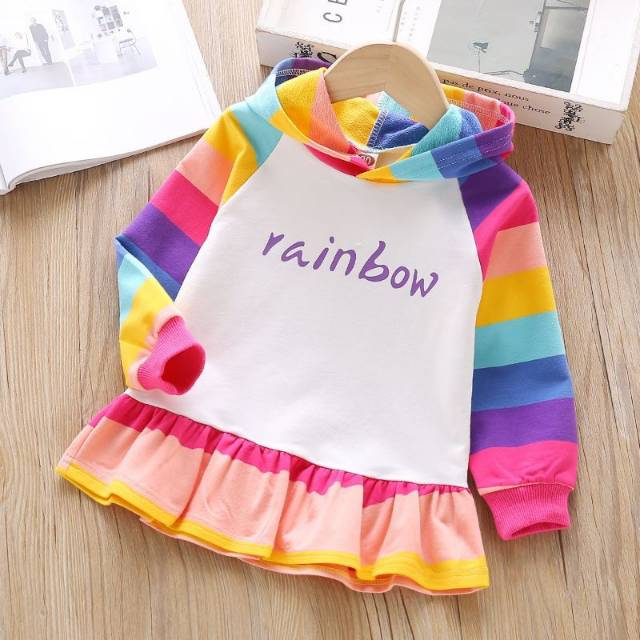 ☀ HAPPYSISTA ☀ C1016 NEW ARRIVAL SWEATER ANAK DRESS ANAK PELANGI CANTIK IMPORT GROSIR TERMURAH
