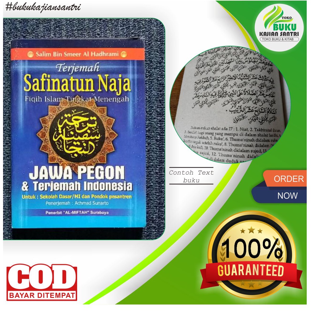 Terjemah Makna Gandul Safinah Safinatun Naja Najah Jawa Pegon Indonesia. Buku Kitab Fiqih