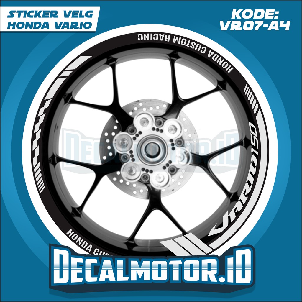 Cutting Sticker Lis Velg vario 150 125 stiker velg sticker velk vario 150 125 Sticker Putih VR07