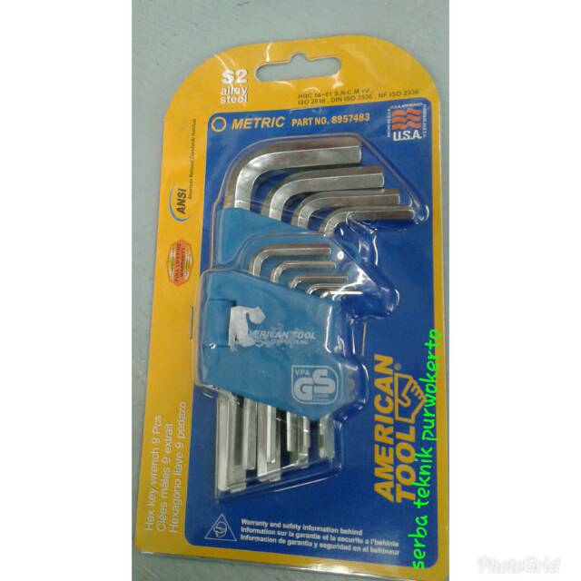 Kumci L set pendek american tool
