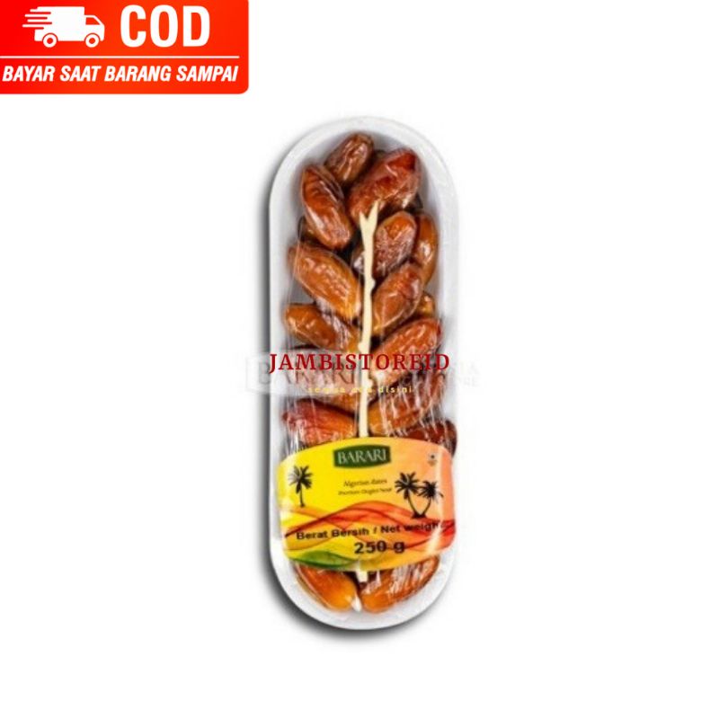 

(JAMBISTOREID) Buah Kering Kurma Arab UEA Barari Tangkai 250gram Premium Exclusive Packaging Seperempat Kilo Oleh-Oleh Jambi