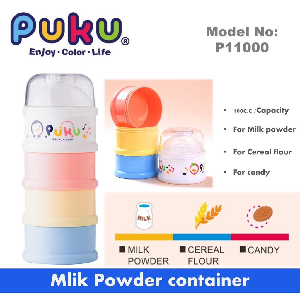 Puku Milk Powder Container 4 Level Tempat Susu Bubuk Wadah Susu 4 Tingkat WHS