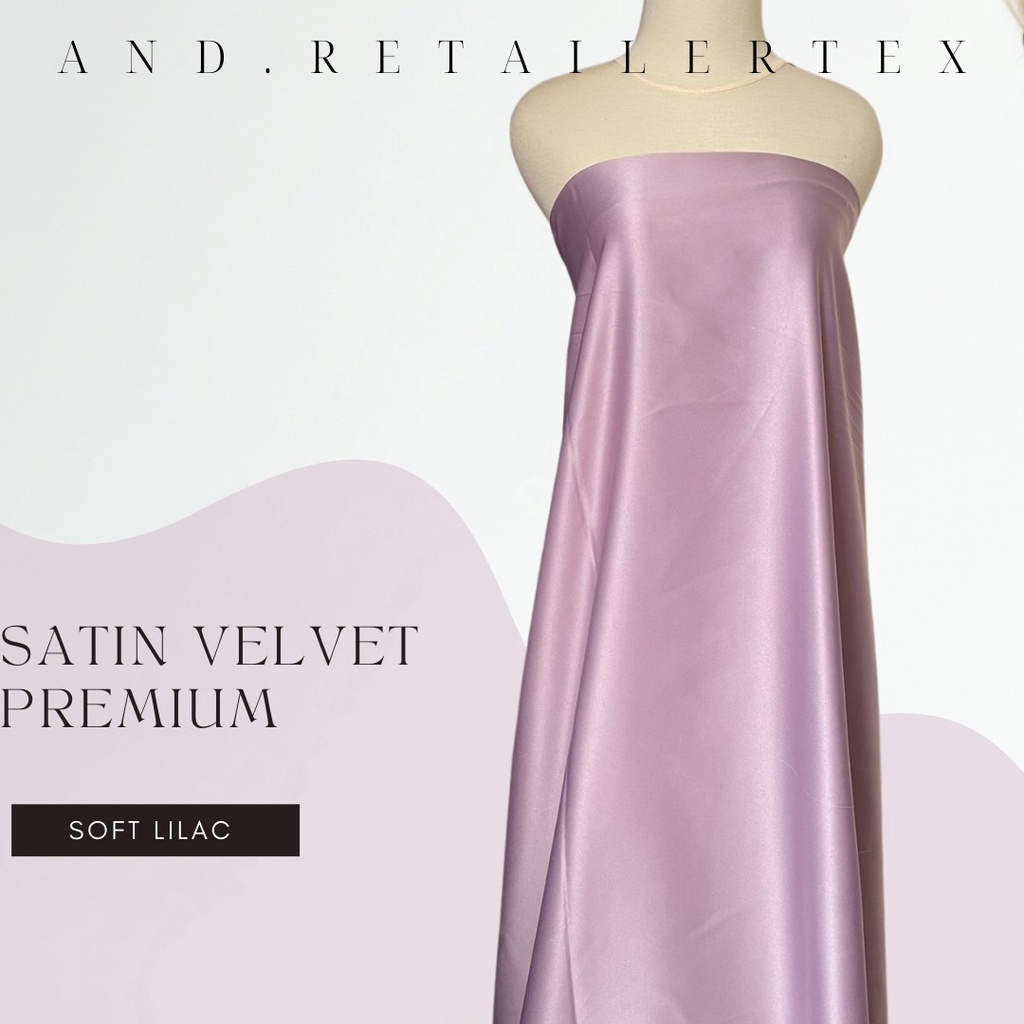 Kain Satin Velvet  Cavali warna Soft Lilac Bahan Background Backdrop Foto