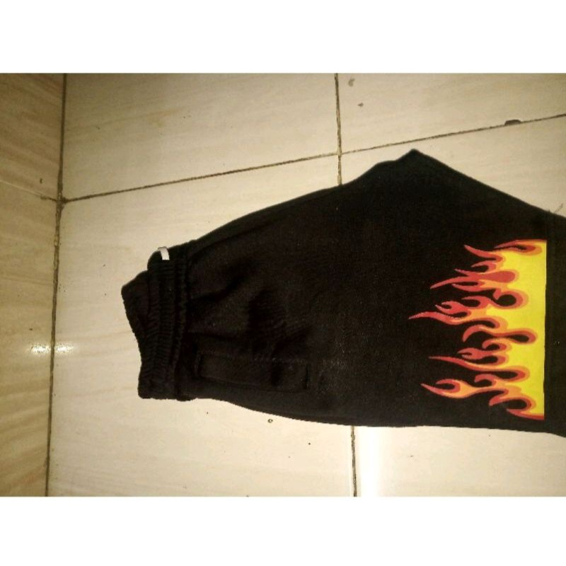 Celana Boxer BLACK ON FIRE distro Api terbakar Celana Pendek Pria Wanita Anak Dewasa