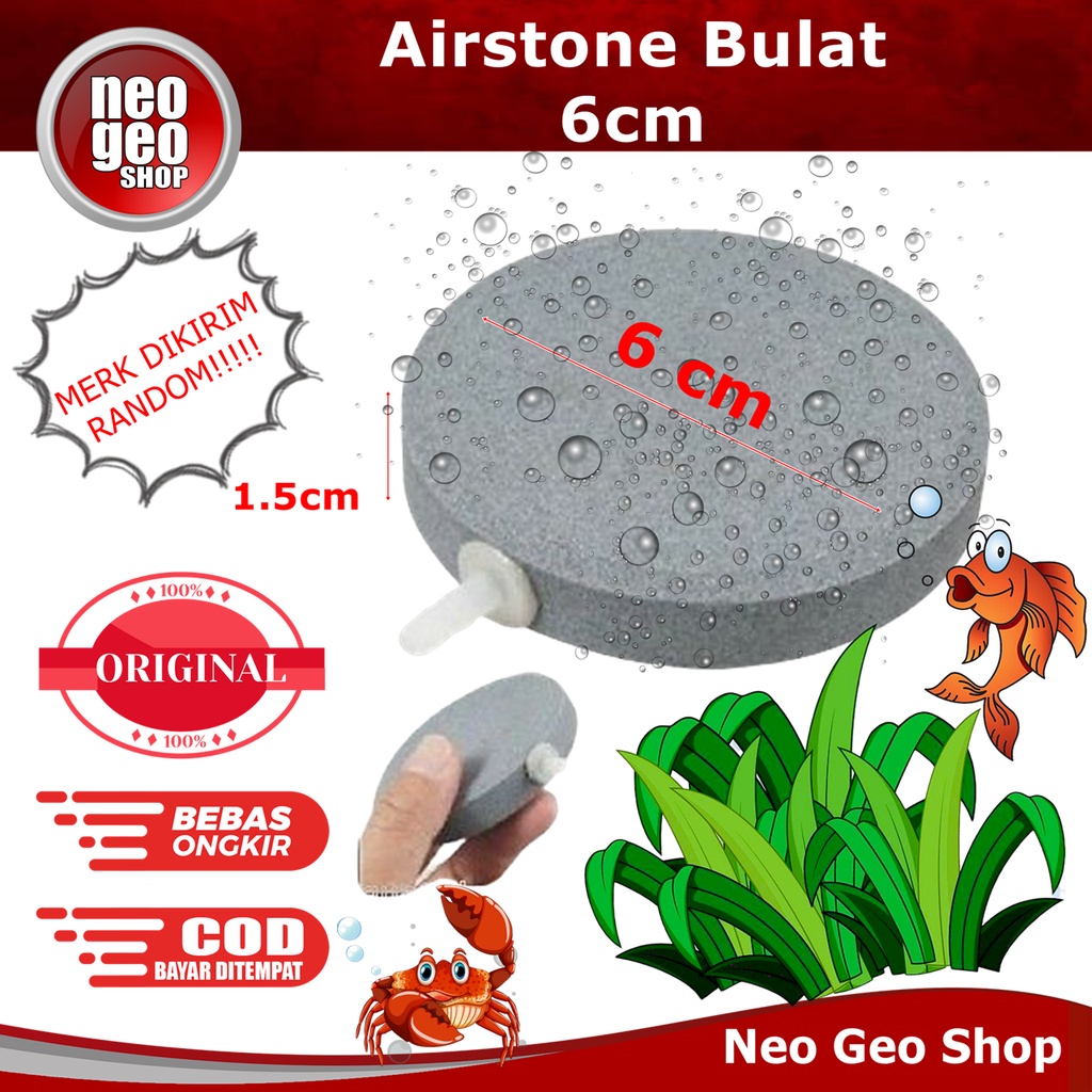 airstone ASC-60 6CM 6 CM BULAT PIPIH air stone kolam aquarium aquascape