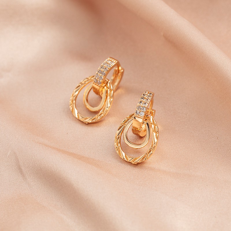 [AXIER PROMO]-Anting Drop Xuping Lapis Emas Zirkon Hias Untuk Remaja Perempuan Dan Wanita-3