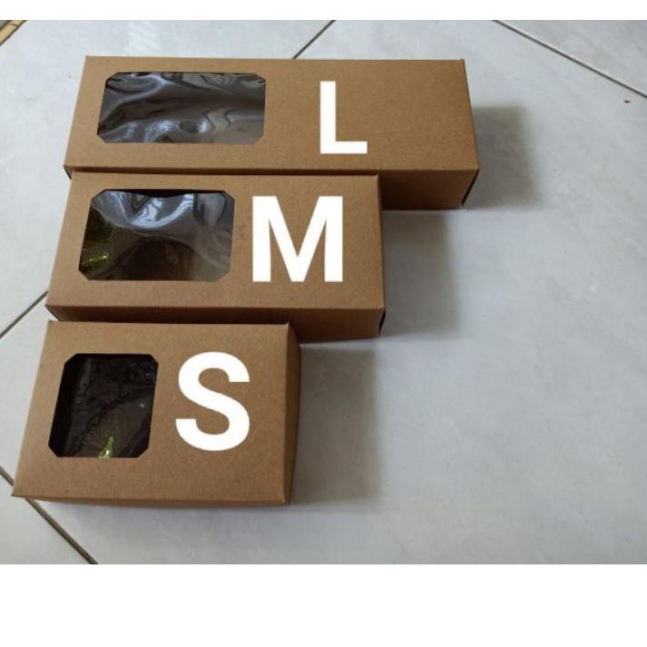 

Termurah box craft BROWNIES SMALL/MEDIUM/LARGE WINDOW dus kertas coklat LAMINASI