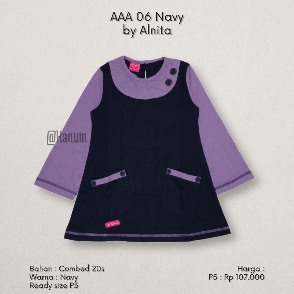 READY SIAP KIRIM | HB - AAA 06 NAVY | ATASAN ANAK CEWEK BY ALNITA TERBARU DAN TERLARIS 2022