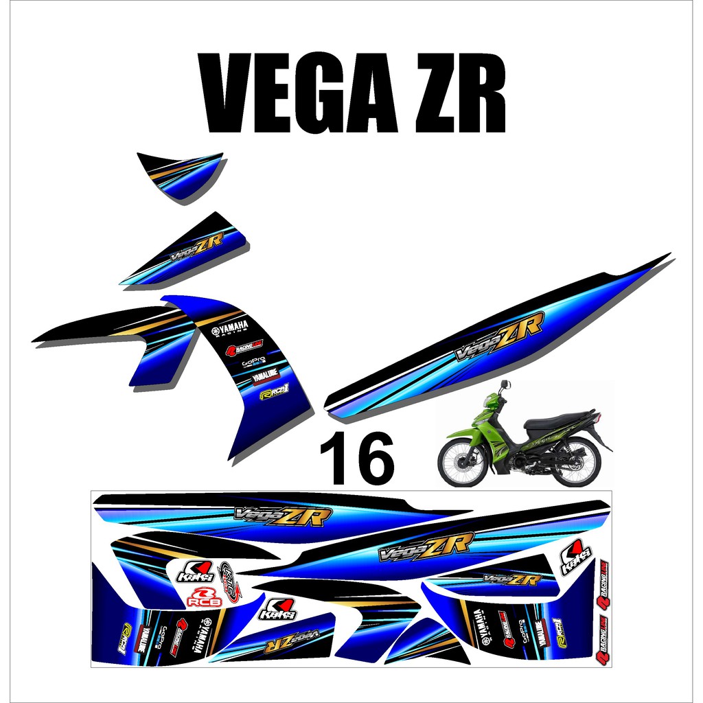 Stiker Striping Variasi Sticker Decal Motor Vega Yamaha Vega Zr Stiker Motor Murah Gen 16 Shopee Indonesia