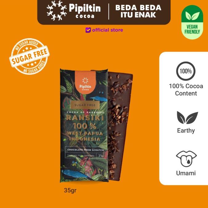 

PROMO Pipiltin Cocoa Dark Chocolate - Coklat Bar Ransiki 100% with CacaoNibs MURAH