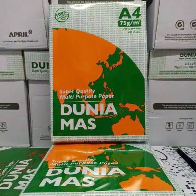 ORIGINAL Kertas A4 HVS DUNIA MAS APRIL 75 gsm gram ORIGINAL Kertas A4 HVS DUNIA MAS APRIL 75 gsm gram