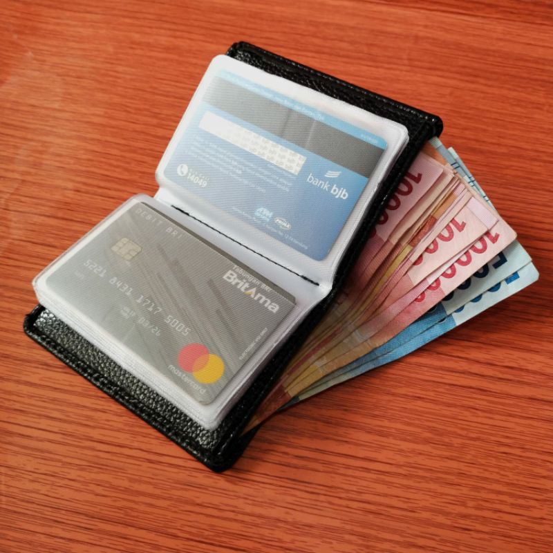 Dompet kartu atm kartu kredit kartu nama kulit  asli Original Dompet Credit Card Wallet Genuine leather