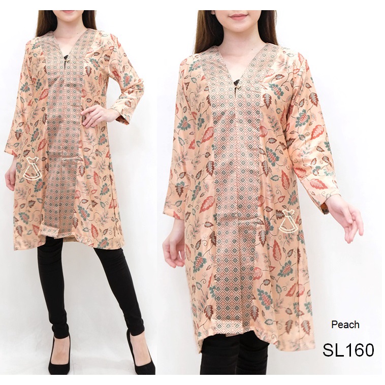 SL160 -  Dress tunik batik satin silk batik busui friendly