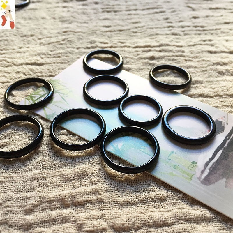 Set Cincin Warna Hitam Gaya Harajuku Korea Untuk Aksesoris