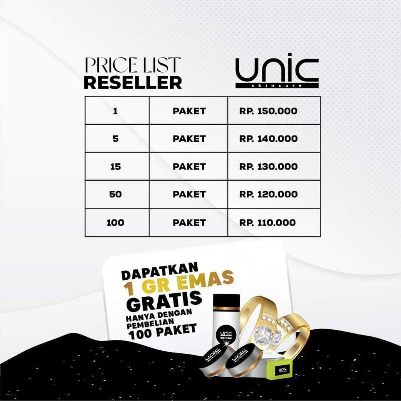 FREE EMAS GOLD LOGAM MULIA!!! UNIC SKINCARE - PERAWATAN WAJAH GLOWING