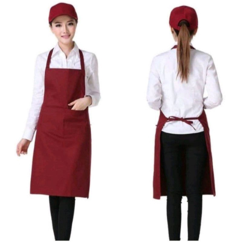 Apron Waterproof celemek masak celemek dapur pria wanita Chef Pelayan Cafe Waiter Original Handmade