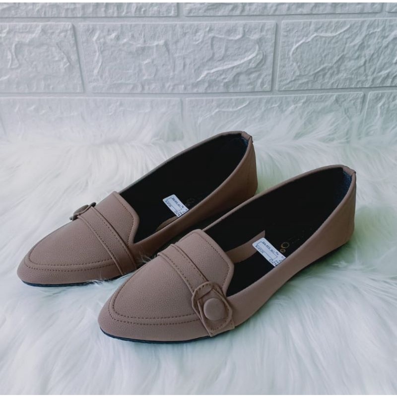 Sepatu Wanita Kasual Terbaru Flatshoes Murah Model Kancing Bisa COD Sepatu Kerja Santai Flash Sale