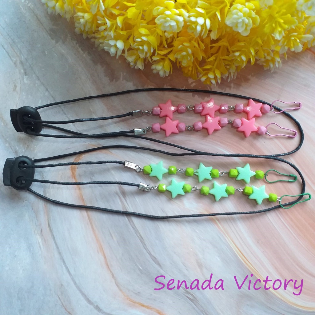 Senada Victory  Kalung Masker Mutiara Bintang Warna 2 in 1 Pengait Masker Cantik SVTK003