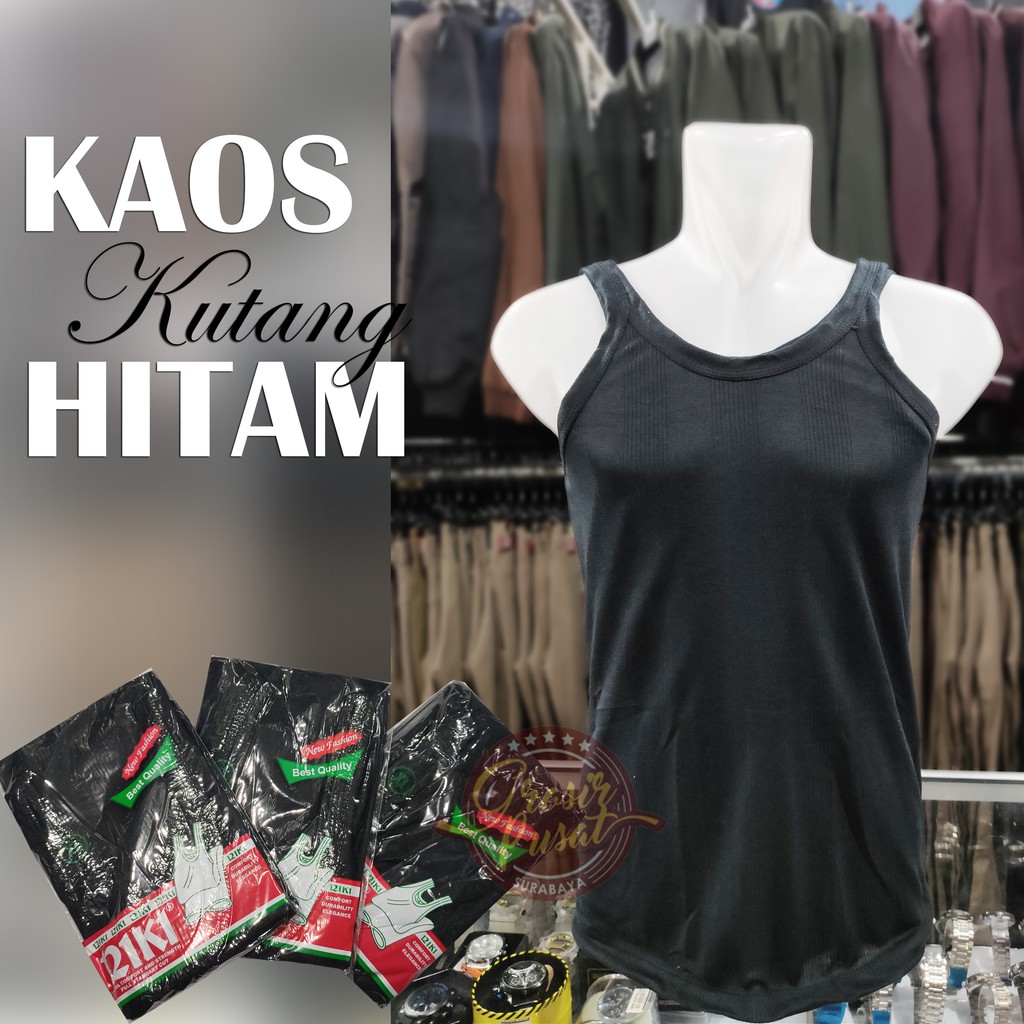 Kaos kutang - Kaos singlet / kaos dalam Pria Warna HITAM.