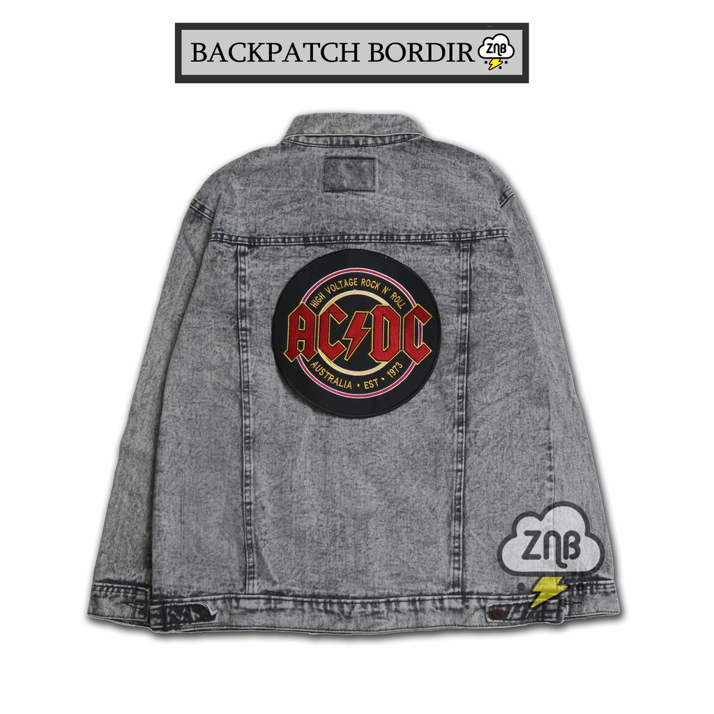 BACKPATCH BORDIR ACDC PATCH EMBLEM TEMPELAN JAKET KEREN