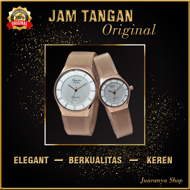 JAM TANGAN COUPLE PRIA WANITA ORIGINAL ORI DIGITAL ANALOG ALEXANDER CHRISTIE ANTI AIR KEREN MFR505