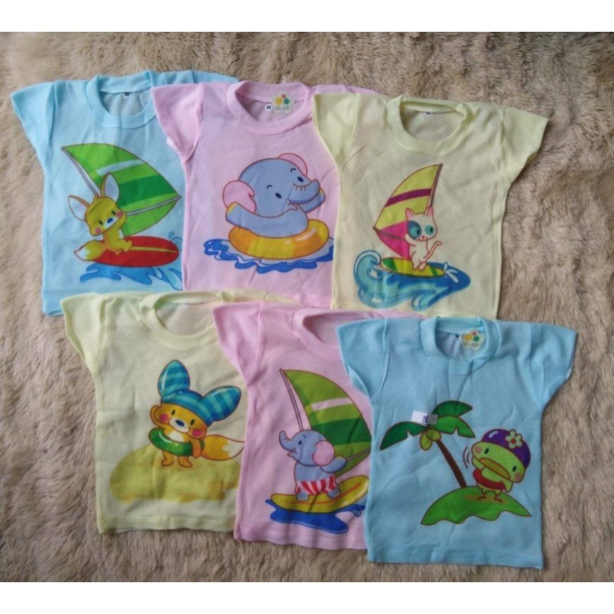 Kaos OBLONG Bayi Setali Harian WARNA Motif Karakter Murah