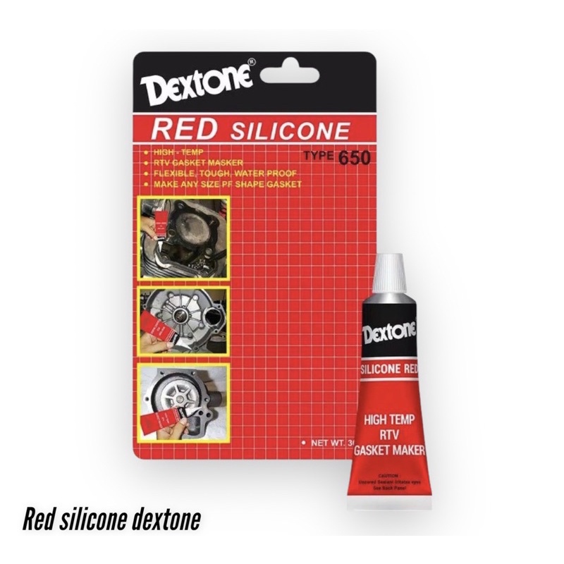 Lem red silicone DEXTONE 30gram 70gram - Lem paking head RTV gasket maker tub