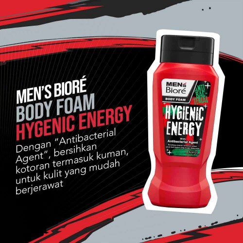 Men's Biore Body Foam Hygienic Energy Botol 100 ml