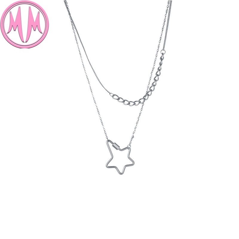 MORYMOSHI N1304 Kalung Star 2 Lapis Wanita Titanium Stainless Anti Karat Anti Luntur Fashion Korea