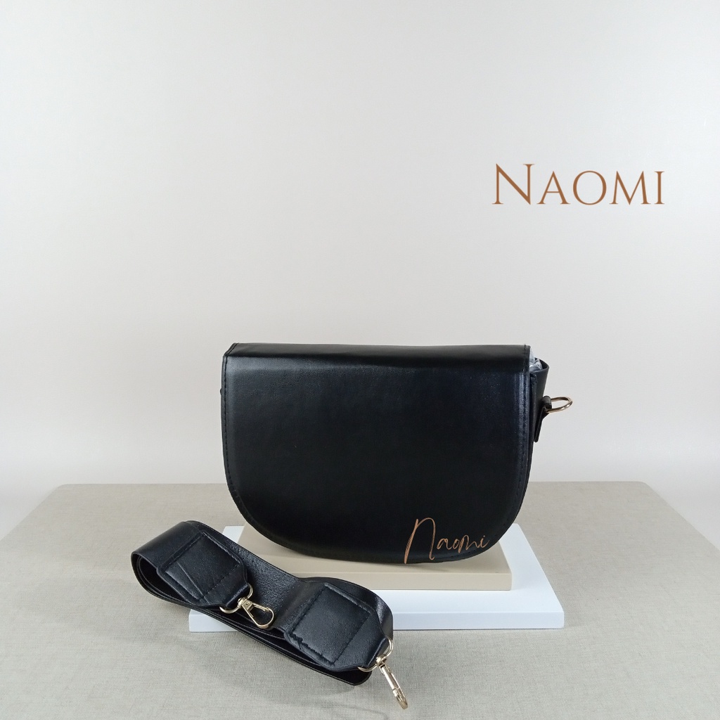 NAOMI - Stephanie Sling Bag Import Kulit - Tas Slempang Simple Polos Wanita - Tas Fashion - Tas Simple Harian Daily Sintetis PU - Tas Wanita - Tas Naomi - Naomi Bag