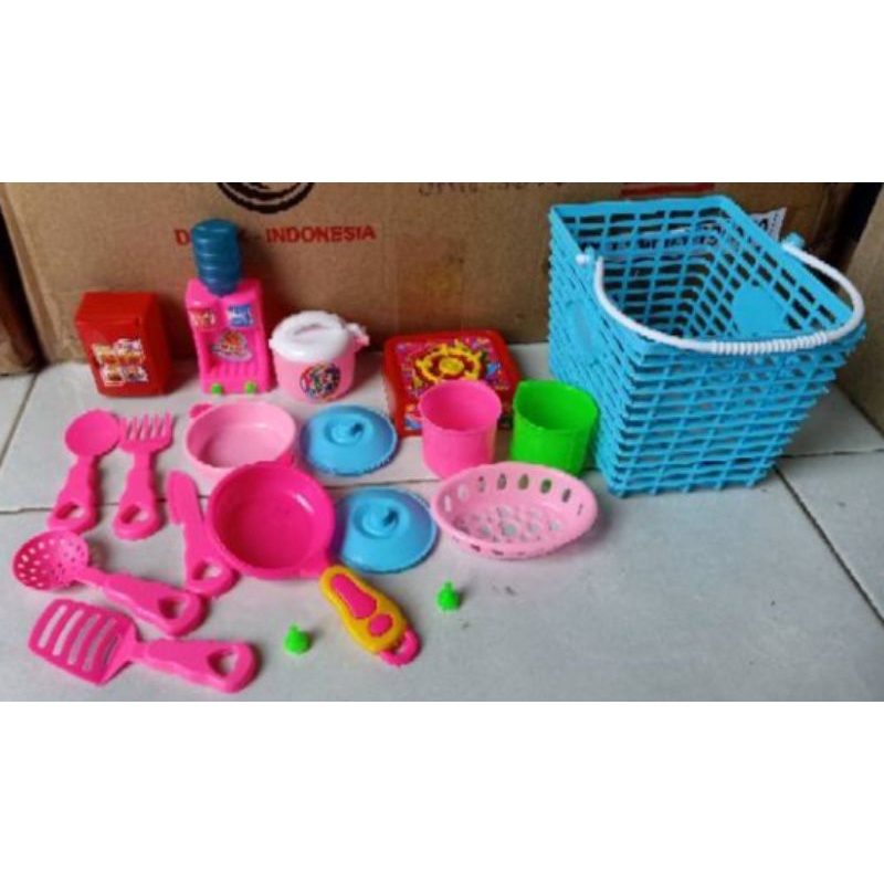 WJS 222 - Mainan Masak Masakan Keranjang Bentuk Kotak Warna Cerah WJS222