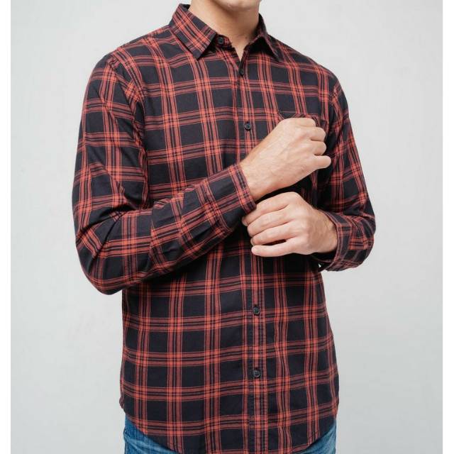 10303 kemeja flanel 3Second original