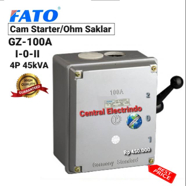 Cam Starter/Ohm Saklar FATO GZ 100A I-0-II 4P 45kVA.