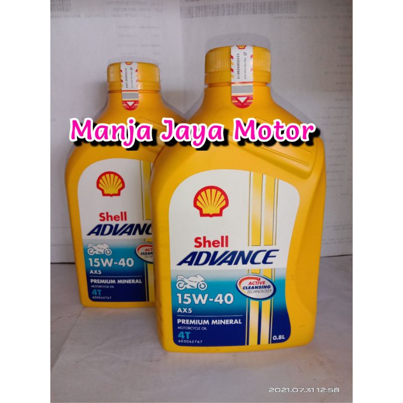 oli shell ax5 bebek 15w-40 800ml for supra x 125 / kharisma / revo / blade / jupiter / mx / vega r