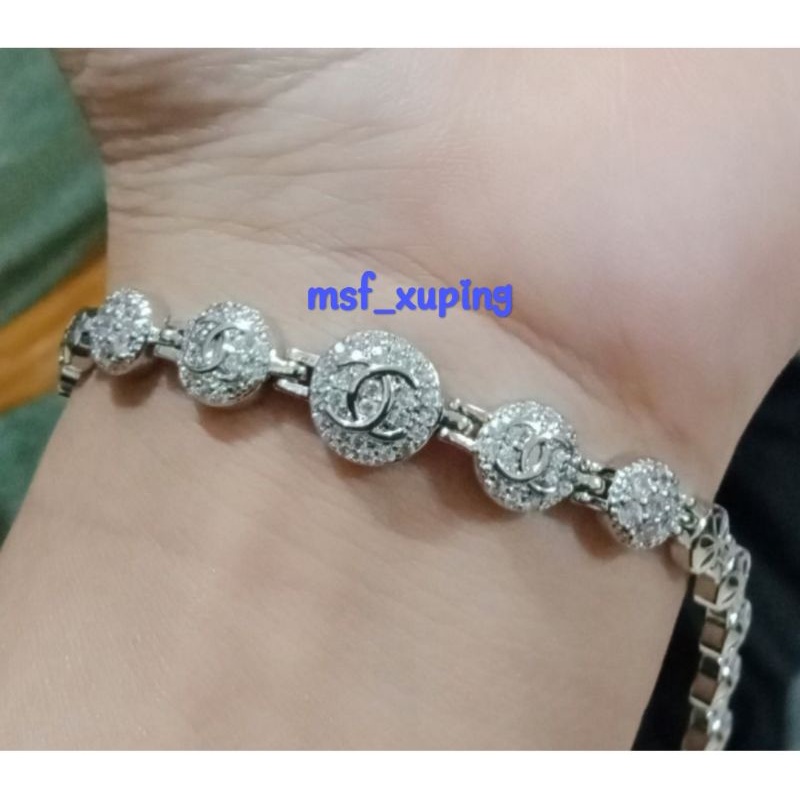 Gelang silver berlian perhiasan wanita xuping