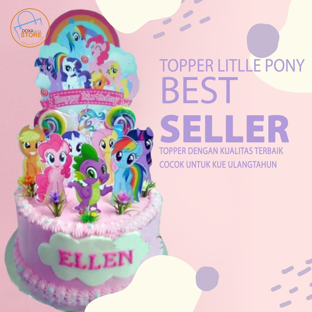 Topper Cake Happy Birthday Costum Little Pony 01