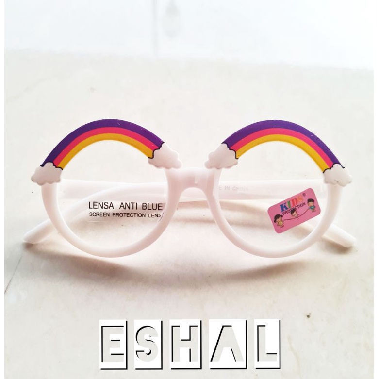 Kacamata Anak Anti Radiasi model Pelangi / Rainbow sunglasses anak perempuan keren-Putih