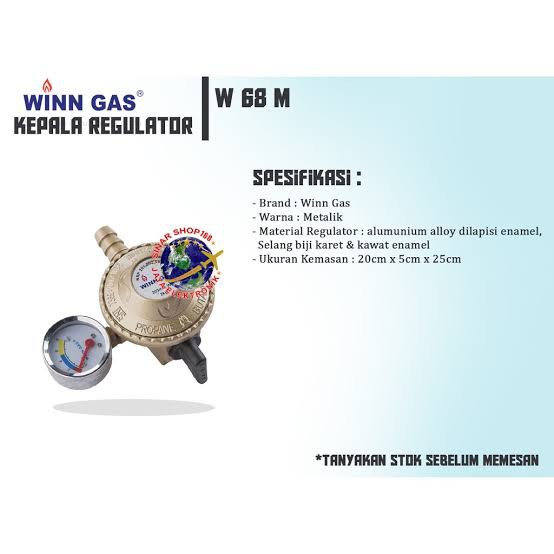 Winn Gas W 68 M. Regulator Kompor Dengan Meteran