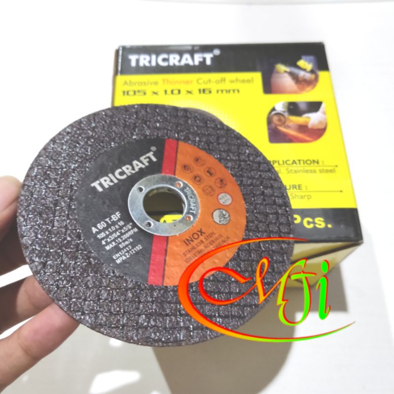 Batu Gurinda Potong 4 inch TRICRAFT Mata Gurinda Batu Potong Cutting Wheel 4 x 1 Potong Besi
