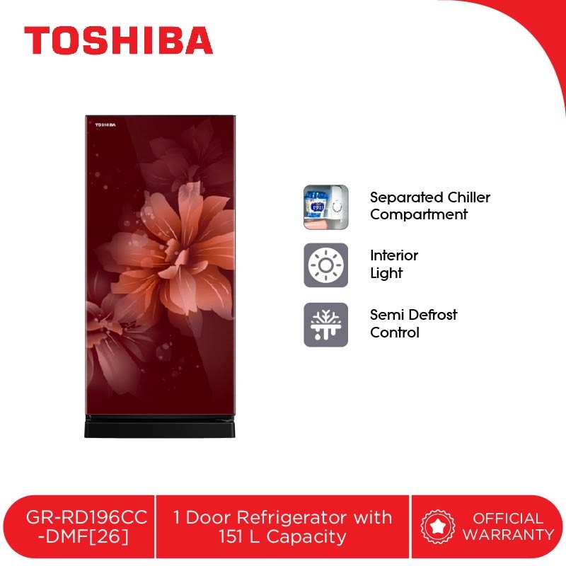 Kulkas Toshiba 1Pintu GR-RD196CC-DMF 26 Lemari Es Toshiba GRRD196CCDMF