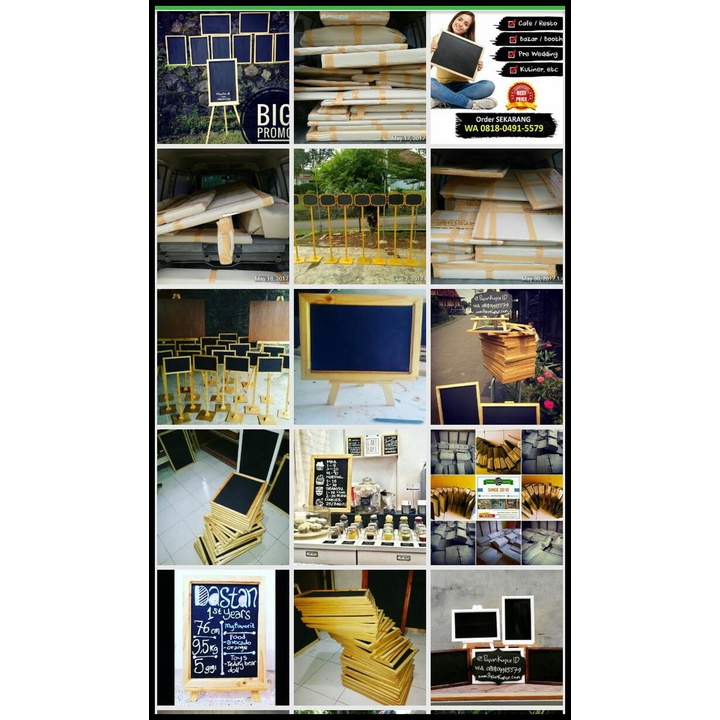 

40X60Cm Papan Tulis Kapur Chalkboard Gantung Menu Restaurant Cafe