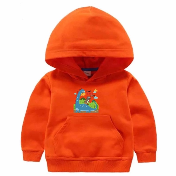 Hoodie Fun Dino Anak Fleece Pakaian Anak